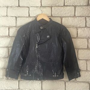 Members Only Black Leather Jacket Women’s size Small Moto leather jacket